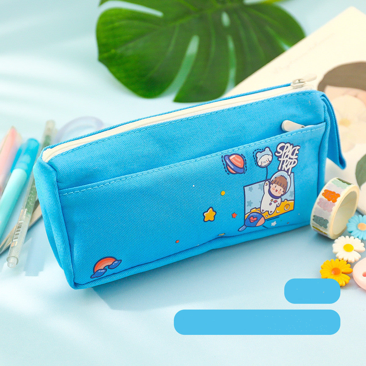 multi purpose large capacity canvas pencil case cute