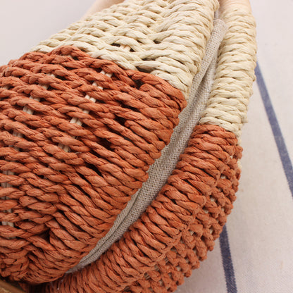 Xiaoxiangfeng Crossbody Woven Bag, Japanese And Korean Seashell Beach Women'S Straw Woven Bag