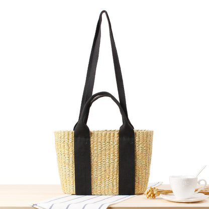A New Semi-circle Fringed One-shoulder Straw Woven Bag Sui Sui Paper Woven Bag Beach Bag Fashion Female Bag