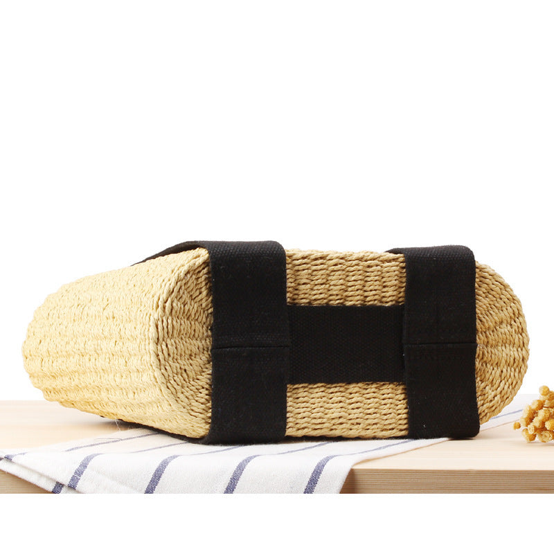 A New Semi-circle Fringed One-shoulder Straw Woven Bag Sui Sui Paper Woven Bag Beach Bag Fashion Female Bag