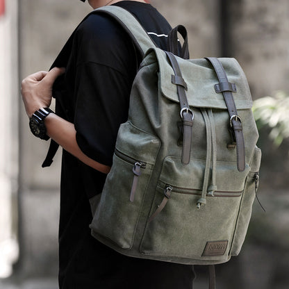 canvas backpack mens fashion trend casual travel bag