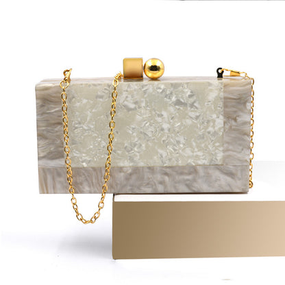 shell acrylic stitching messenger dinner bag chain one shoulder clutch female bag