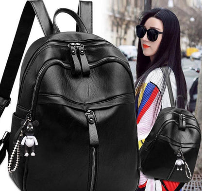 soft leather feeling new female korean fashion backpack fashion college style large capacity student school bag backpack