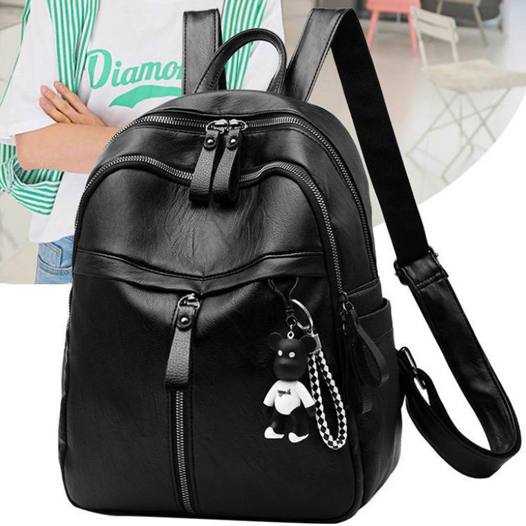 soft leather feeling new female korean fashion backpack fashion college style large capacity student school bag backpack