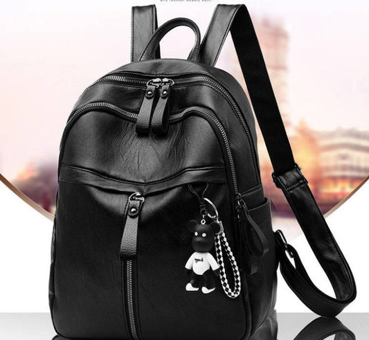 soft leather feeling new female korean fashion backpack fashion college style large capacity student school bag backpack