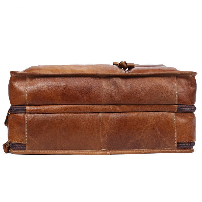 casual retro leather mens briefcase handbag