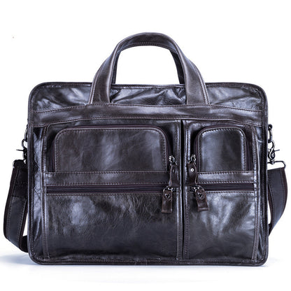 casual retro leather mens briefcase handbag