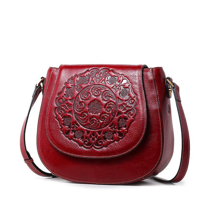 retro head leather shoulder bag slant across womens bag womens leather