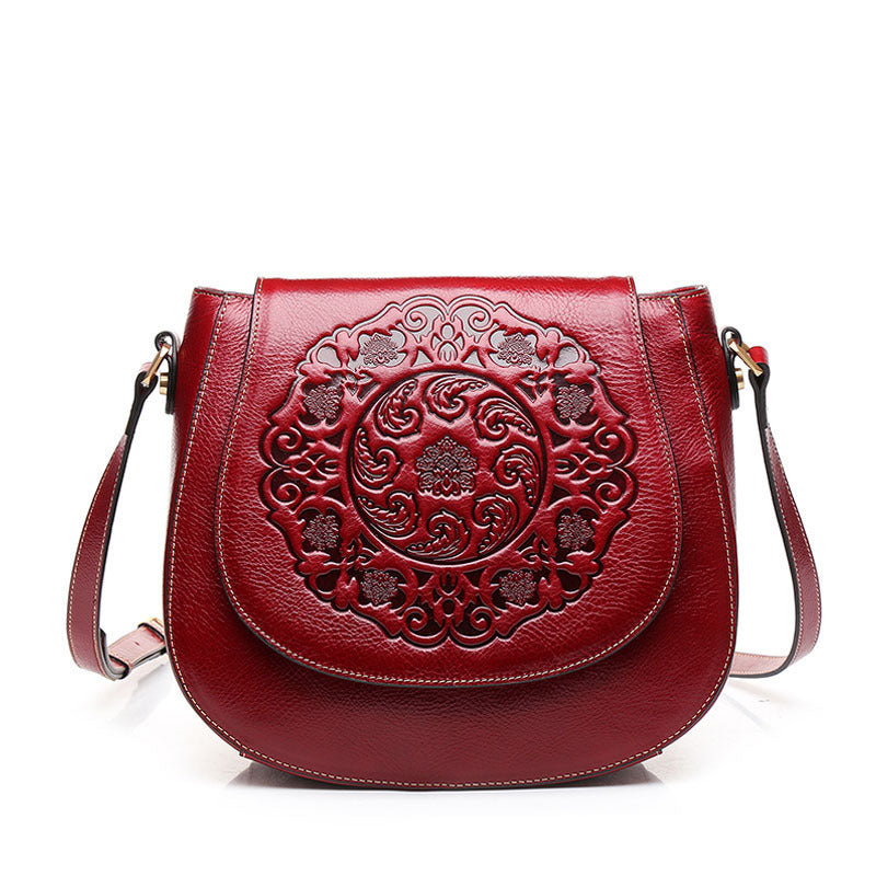 retro head leather shoulder bag slant across womens bag womens leather