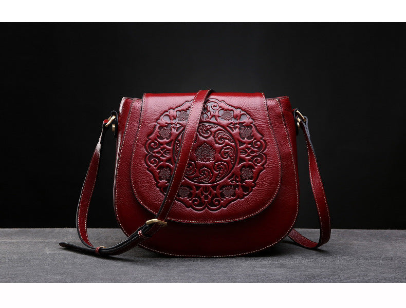 retro head leather shoulder bag slant across womens bag womens leather