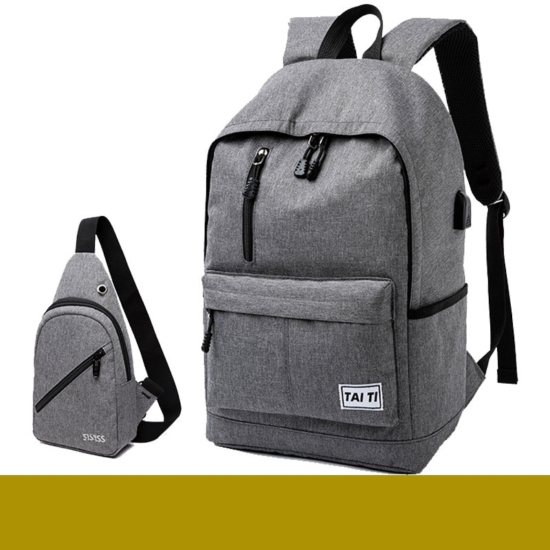 backpack mens backpack large capacity large junior high school student school bag simple