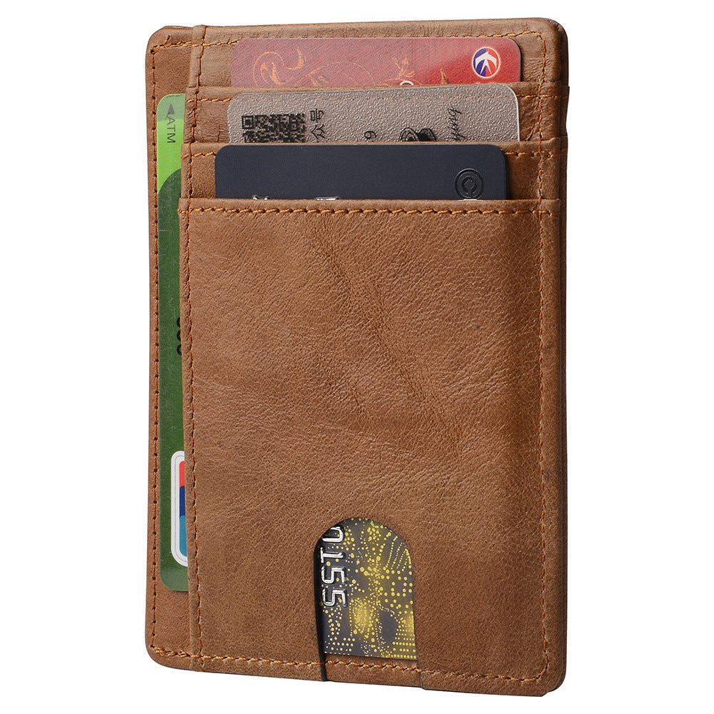 card holder leather foreign trade men rfid anti theft swiping european and american card holder male amazon hot products card holder