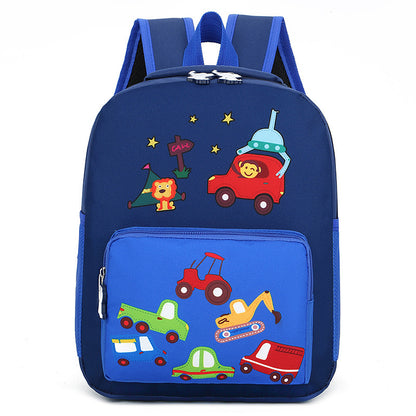 kindergarten backpack cartoon cute children go out to reduce the burden of backpack nylon cloth hit color small animal school bag