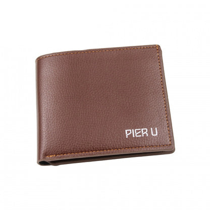 short mens wallet with zipper pu lychee pattern