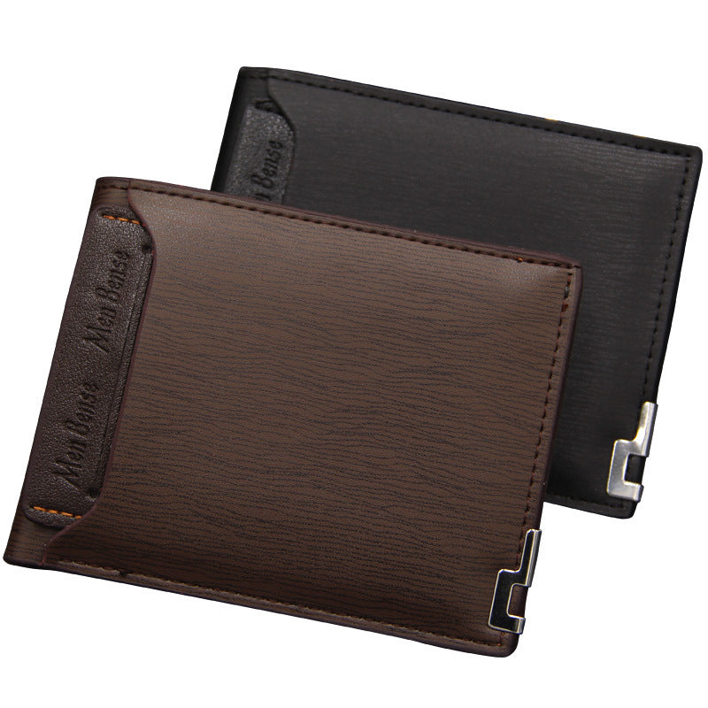 mens wallet short style multifunctional fashion casual iron edge