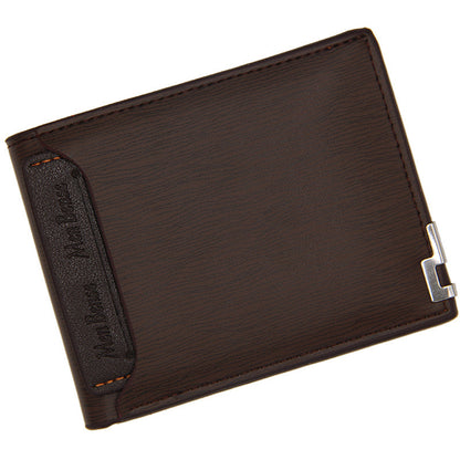 mens wallet short style multifunctional fashion casual iron edge