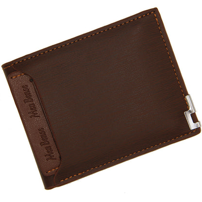 mens wallet short style multifunctional fashion casual iron edge