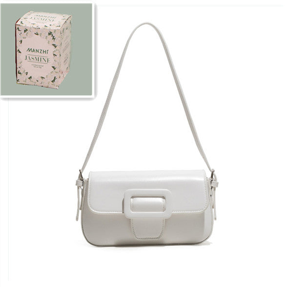 polly bag female solid color underarm bag retro single shoulder baguette