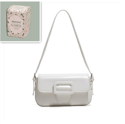 polly bag female solid color underarm bag retro single shoulder baguette