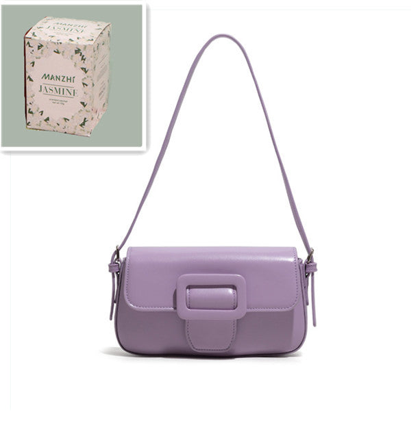 polly bag female solid color underarm bag retro single shoulder baguette