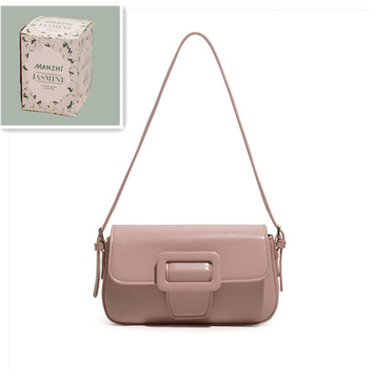 polly bag female solid color underarm bag retro single shoulder baguette