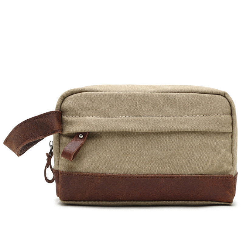 strapless retro canvas bag with zipper