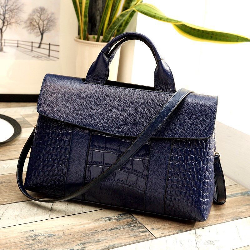 leather pattern handbag large capacity ladies bag new european and american fashion all match messenger shoulder bag