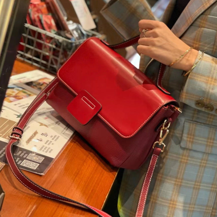 leather handbags new style single shoulder messenger bag