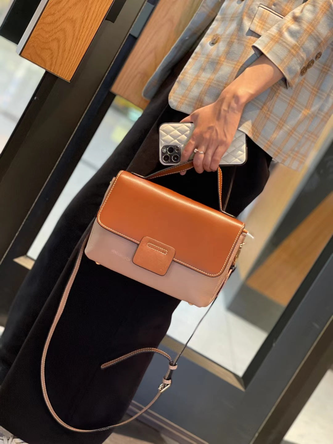 leather handbags new style single shoulder messenger bag