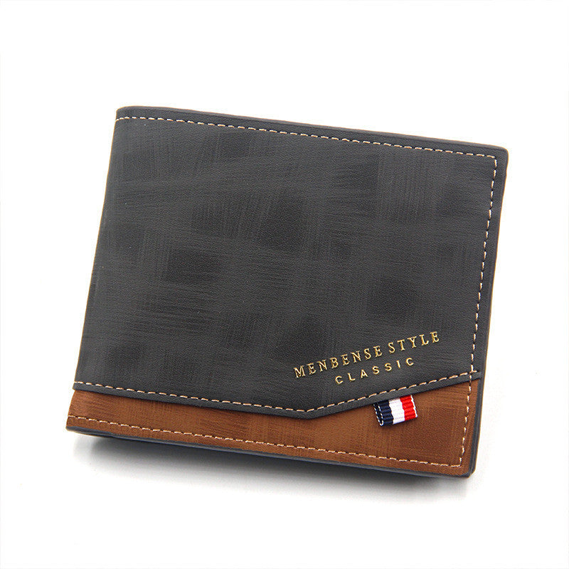 korean style hinge hot stamping print mens wallet short