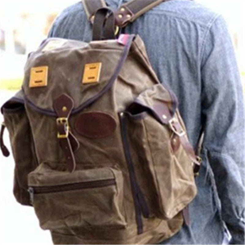 american retro fr825 same heavy oil wax water repellent canvas outdoor long distance backpack