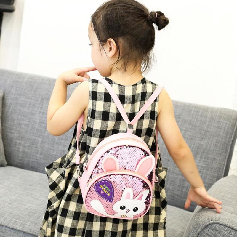 childrens bags girls messenger bags girls cute bunny sequined one shoulder backpack