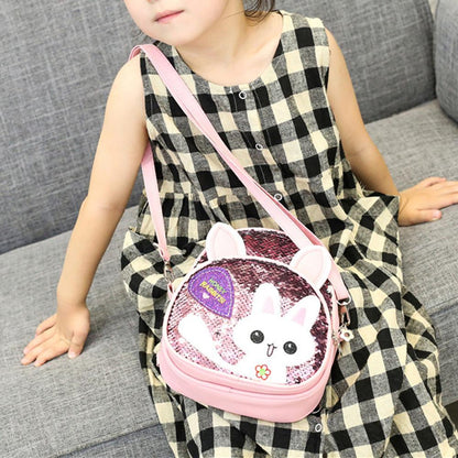 childrens bags girls messenger bags girls cute bunny sequined one shoulder backpack