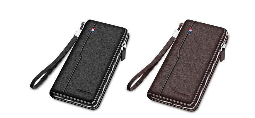 long leather mens zipper wallet and more