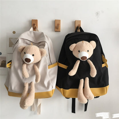 japanese students cartoon bear schoolbag in harajuku