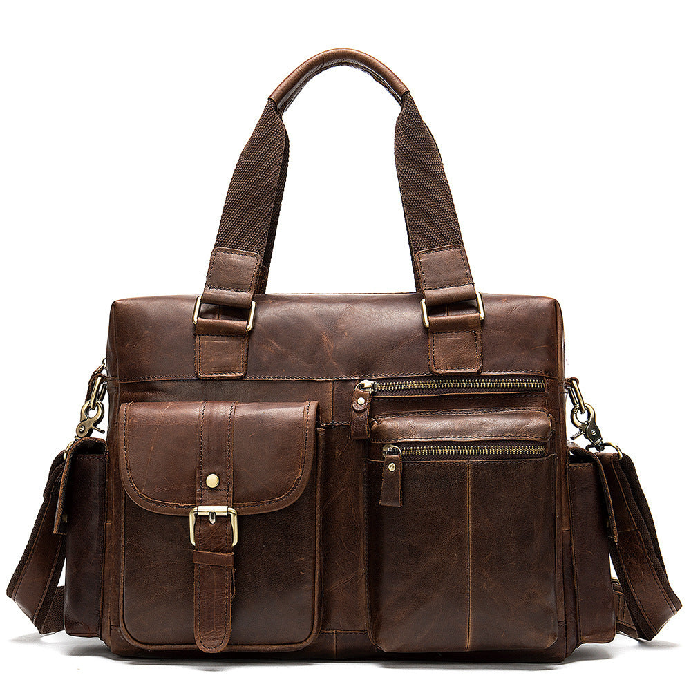 handbag retro first layer leather business travel bag mens leather duffel bag