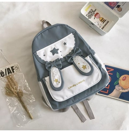 cute bunny ears bowknot backpack student