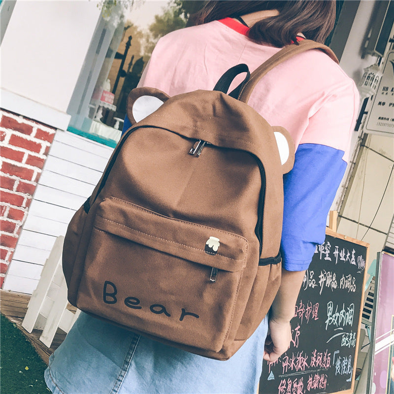 new cartoon backpack ladies canvas student bag