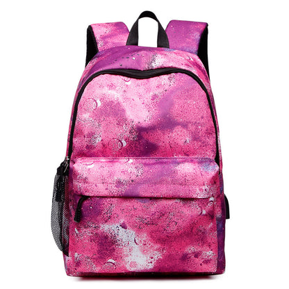 male and female backpack starry sky usb charging middle school student schoolbag