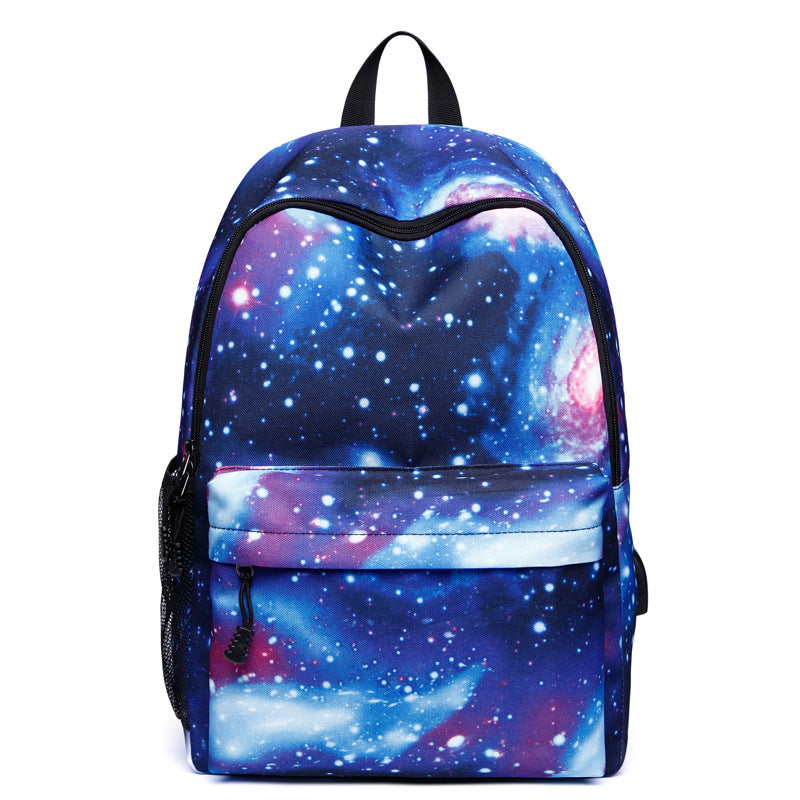 male and female backpack starry sky usb charging middle school student schoolbag