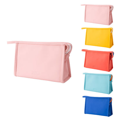 portable pu cosmetic bag large capacity triangle bag