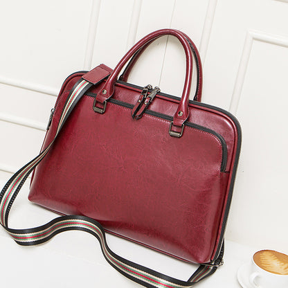 new style cowhide lady briefcase large capacity business handbag a4 document bag computer bag