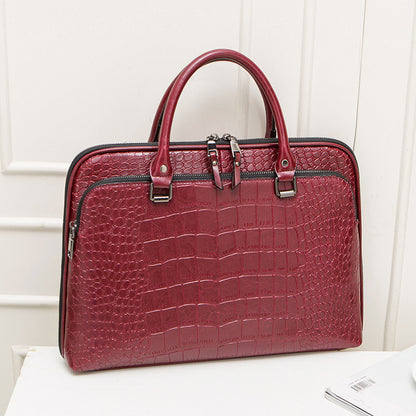 new style cowhide lady briefcase large capacity business handbag a4 document bag computer bag
