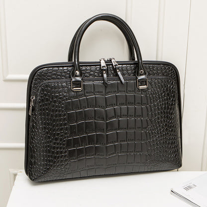 new style cowhide lady briefcase large capacity business handbag a4 document bag computer bag