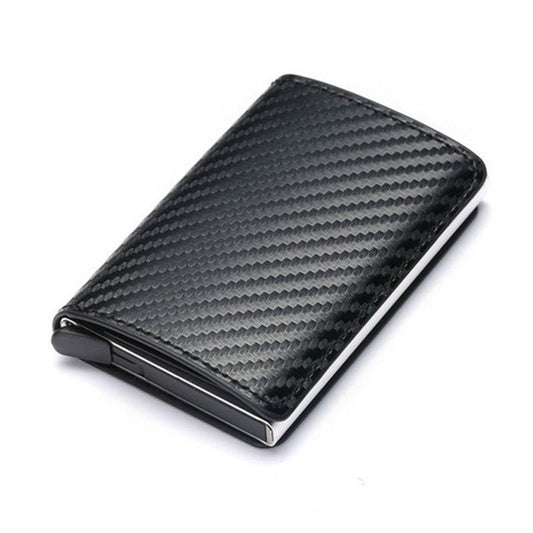 automatic eject card box metal aluminum alloy anti theft swipe wallet card box card for men and women 1