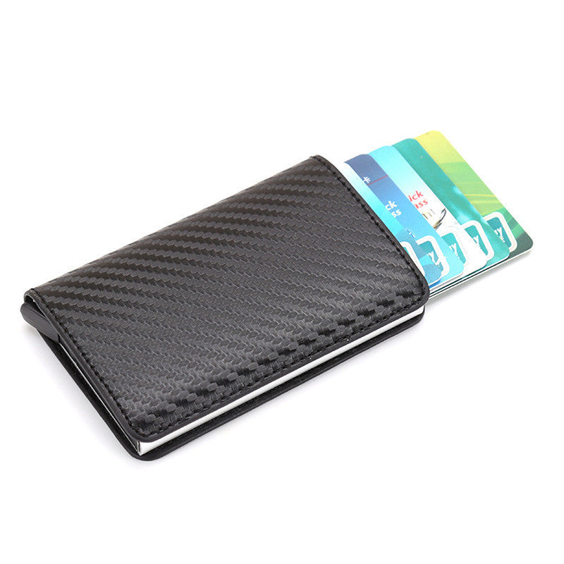 automatic eject card box metal aluminum alloy anti theft swipe wallet card box card for men and women 1