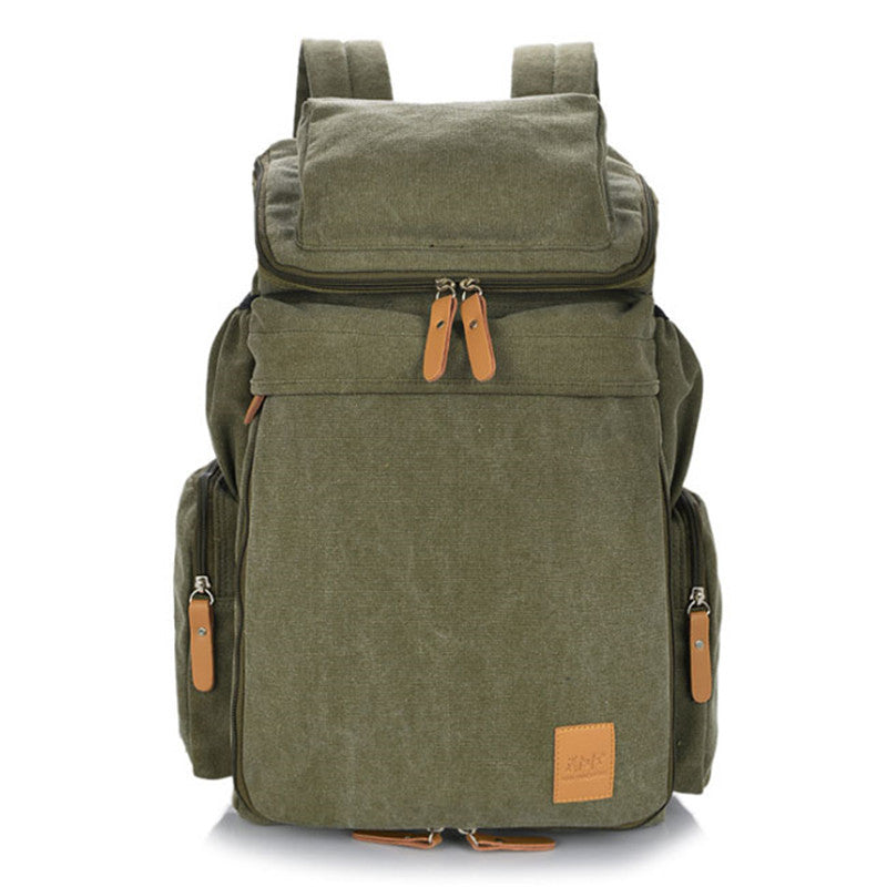 canvas backpack male college style large capacity student school bag