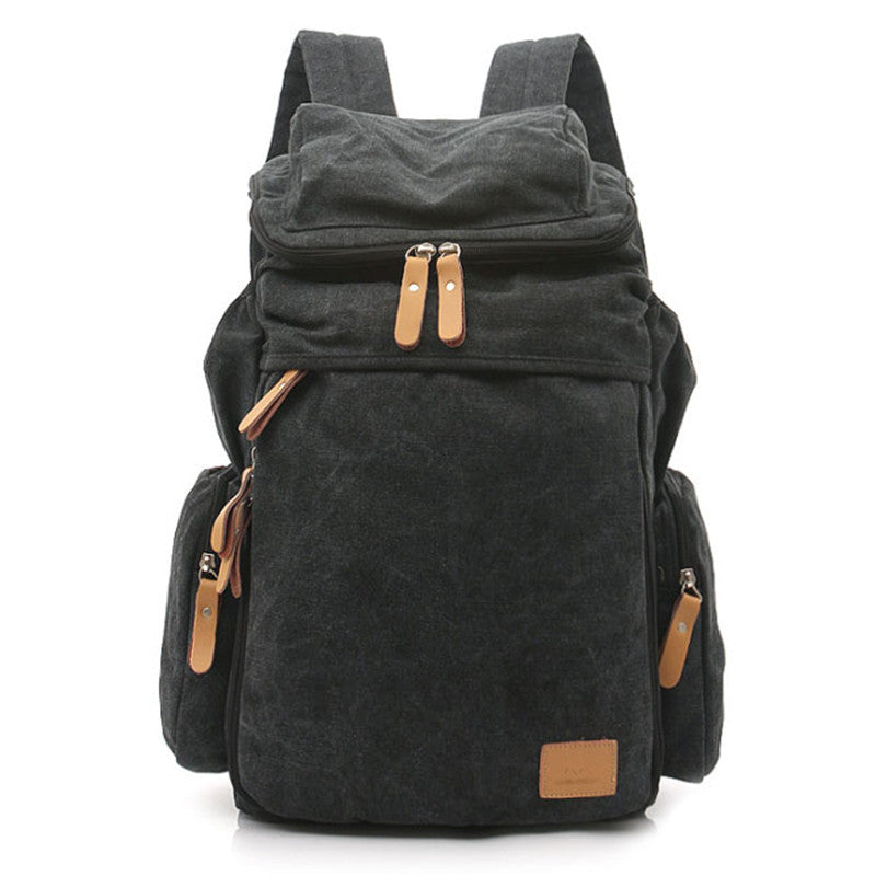 canvas backpack male college style large capacity student school bag