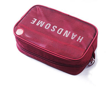 travel nylon mesh breathable digital storage bag cosmetic toilet bag portable etc cosmetic bag three piece suit