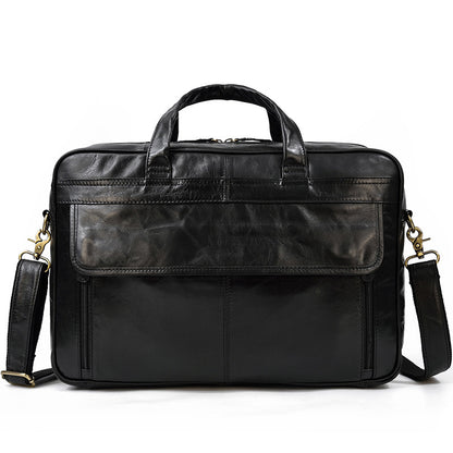 leather mens briefcase retro business handbag